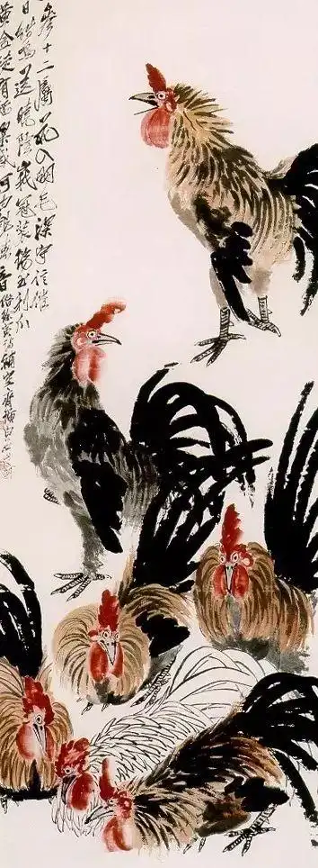 阅读行业新闻 任伯年凤仙鸡石图 齐白石自幼生活在农村,对鸡的生活