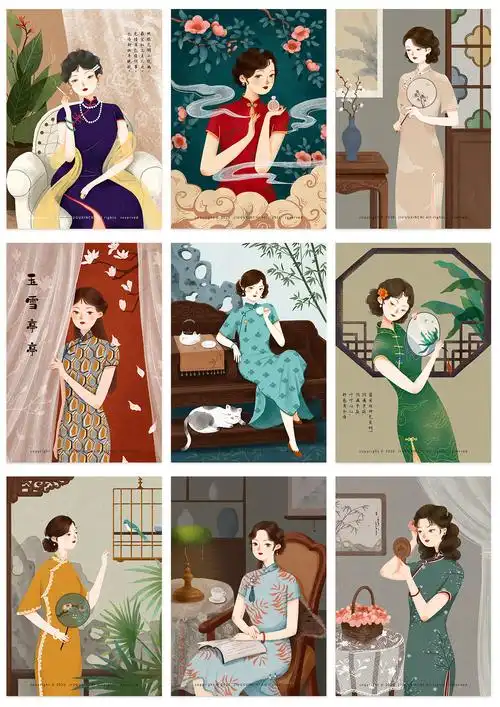 民国风女子图鉴|插画|创作习作|旧故新池 - 原创作品 - 站酷 (zcool)