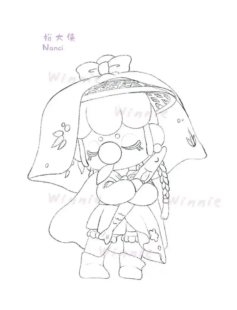 【手绘彩铅盲盒】nanci金钗之年扮大侠/附线稿 老规矩:完整绘画过程