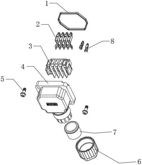 cn213717117u_一种连接器单排插头结构有效