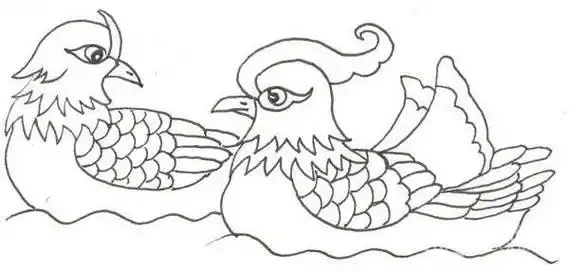鸳鸯简笔画 水里的鸳鸯简笔画