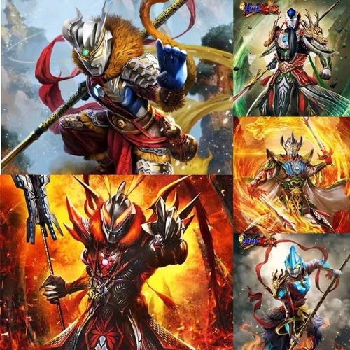 万代英雄传关羽孙悟空哪吒刘备战袍赛罗银河贝利亚奥特曼拼装模型