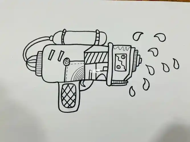水枪简笔画水枪儿童画