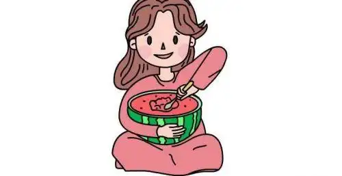 彩色女孩吃西瓜简笔画教程可爱女孩吃西瓜简笔画怎么画