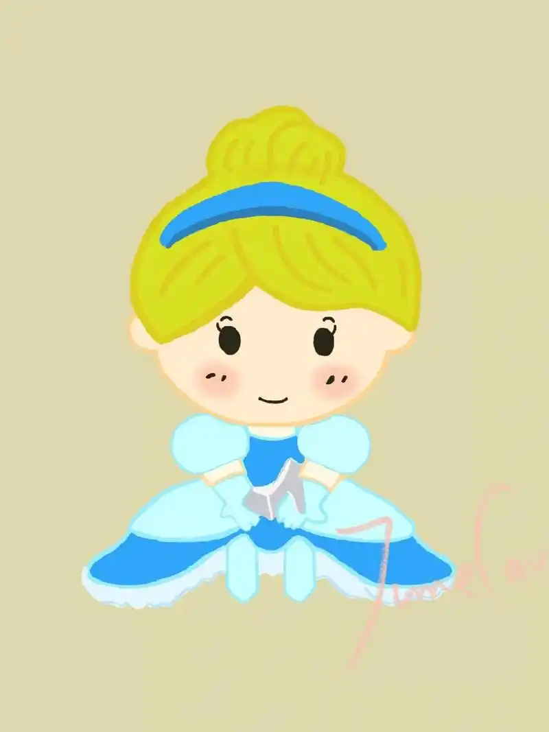 q版灰姑娘水晶鞋可爱简笔画 可爱头像又get