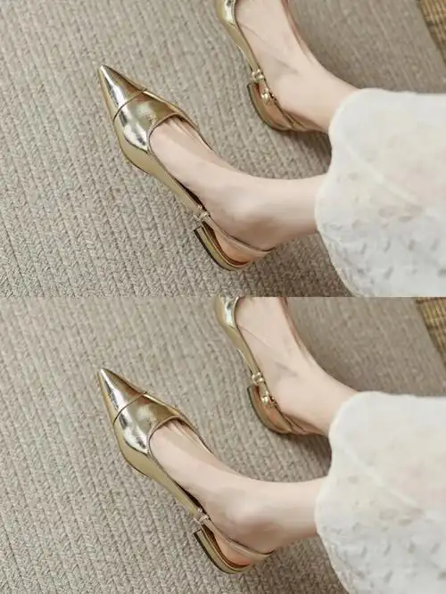 夏季气质款尖头平底鞋复古包头凉鞋