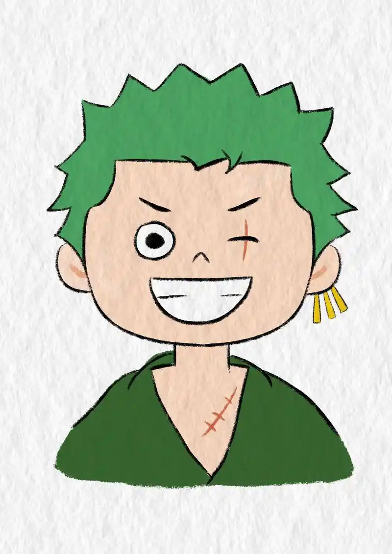 索隆简笔画#索隆 #海贼王 #动漫 #简笔画 #教程 - 抖音