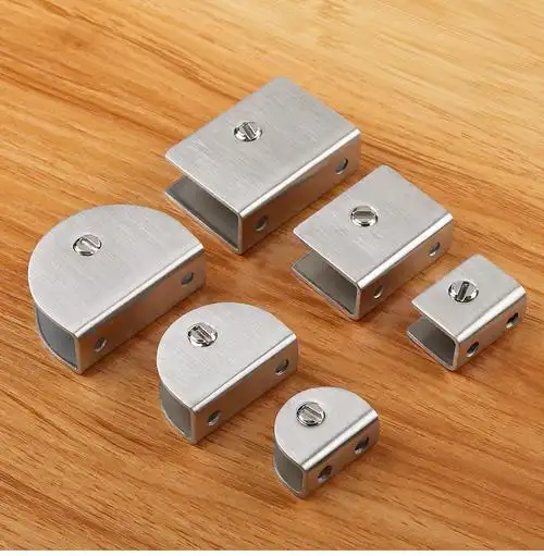 不锈钢玻璃夹支架玻璃夹固定配件夹子层板夹固定夹半圆形方玻璃托