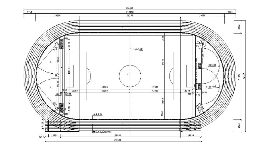 200米跑道平面图和300米,400米塑胶跑道标准图纸