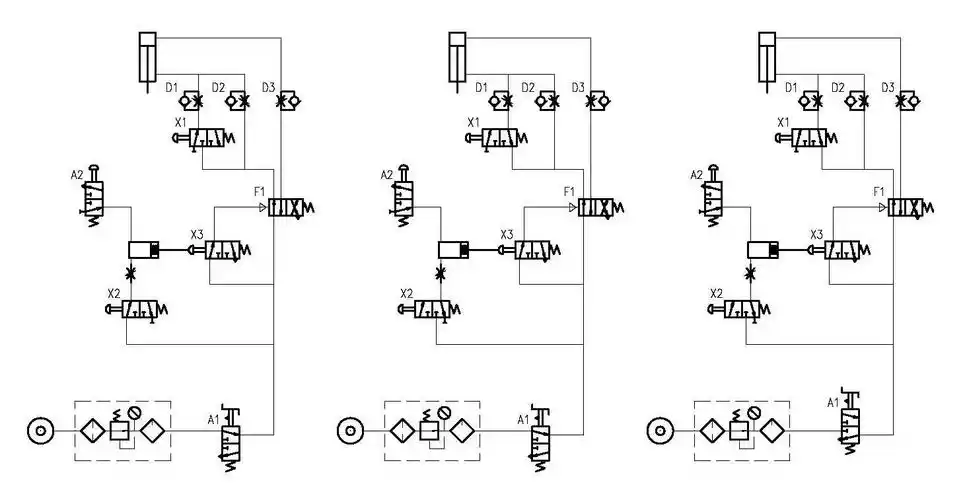纯气路控制气缸做缓慢动作请教