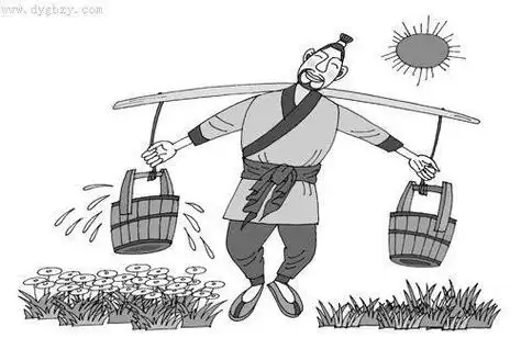 挑着扁担的人简笔画