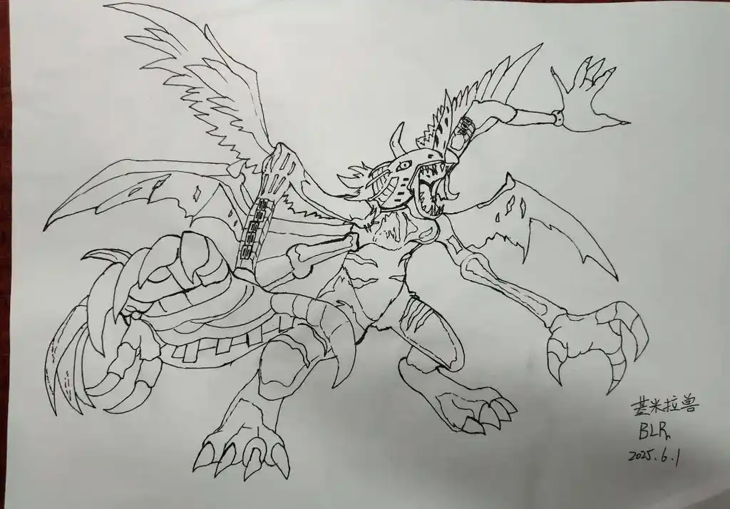 数码宝贝手绘(基米拉兽#动漫手绘 )