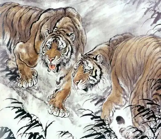 何业琦画虎与画人一样有感情,给予人格化,艺术化