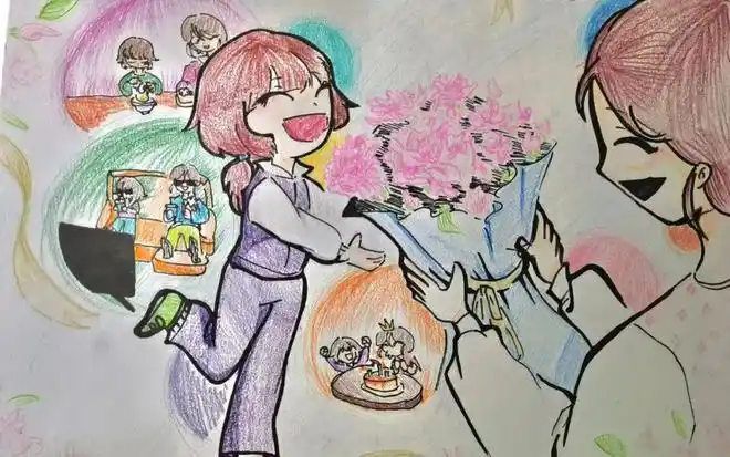 首都学子用画作表达对妈妈的爱|辅导|教师|母爱|美术|绘画_网易订阅