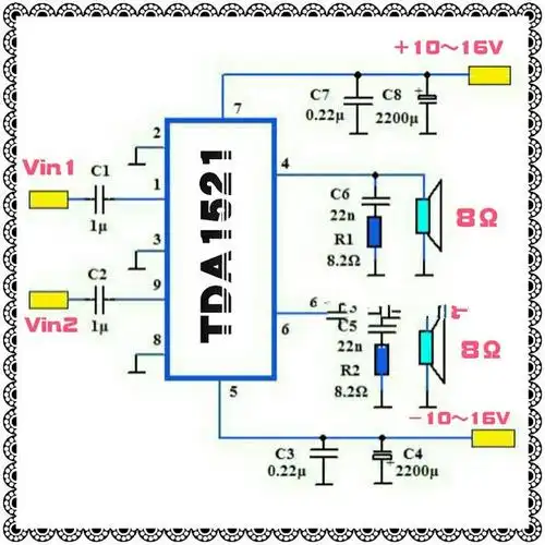 功放diy――用tda1521音频功放ic自制高保真有源音箱-其他音频电路图