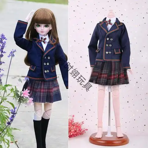 芭比娃娃校服60厘米叶罗丽芭比娃娃衣服jk制服仙子公主连衣裙bjd娃鞋