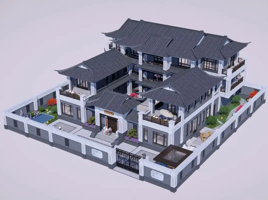 第一种风格,石材中式四合院 第 - 抖音