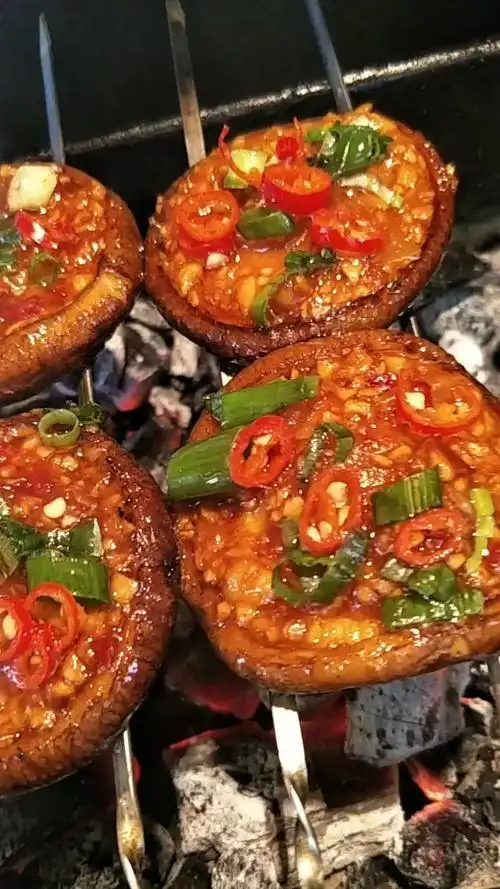 美食#烤蒜蓉香菇教程