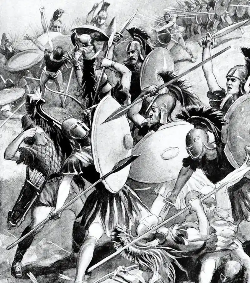 公元前407年五月末的某一天,阿尔喀比亚德在他离开八年之后带着他收集