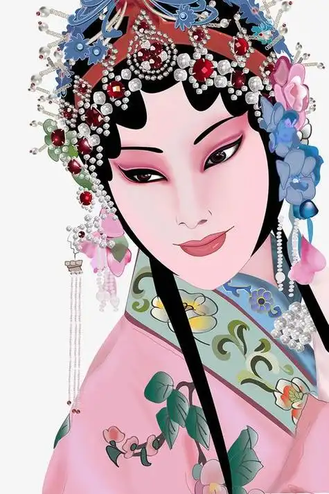 风59张手账中国风京剧花旦脸谱旅行箱冰箱行李箱防水汽车装饰贴纸京剧