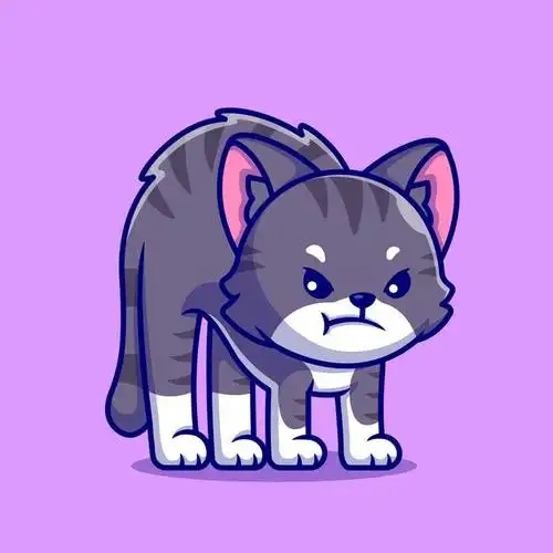 愤怒炸毛的小猫咪卡通矢量插画矢量图素材下载-合图网