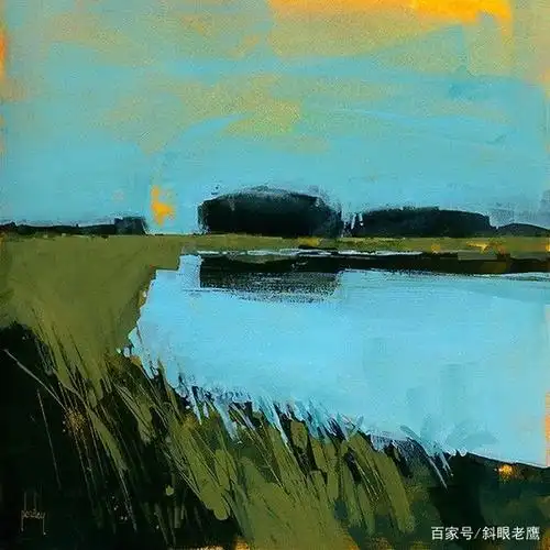 抽象主义风景油画作品