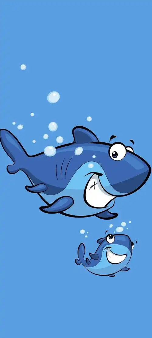 可爱的小鲨鱼手机壁纸,卡通动漫-可爱美图