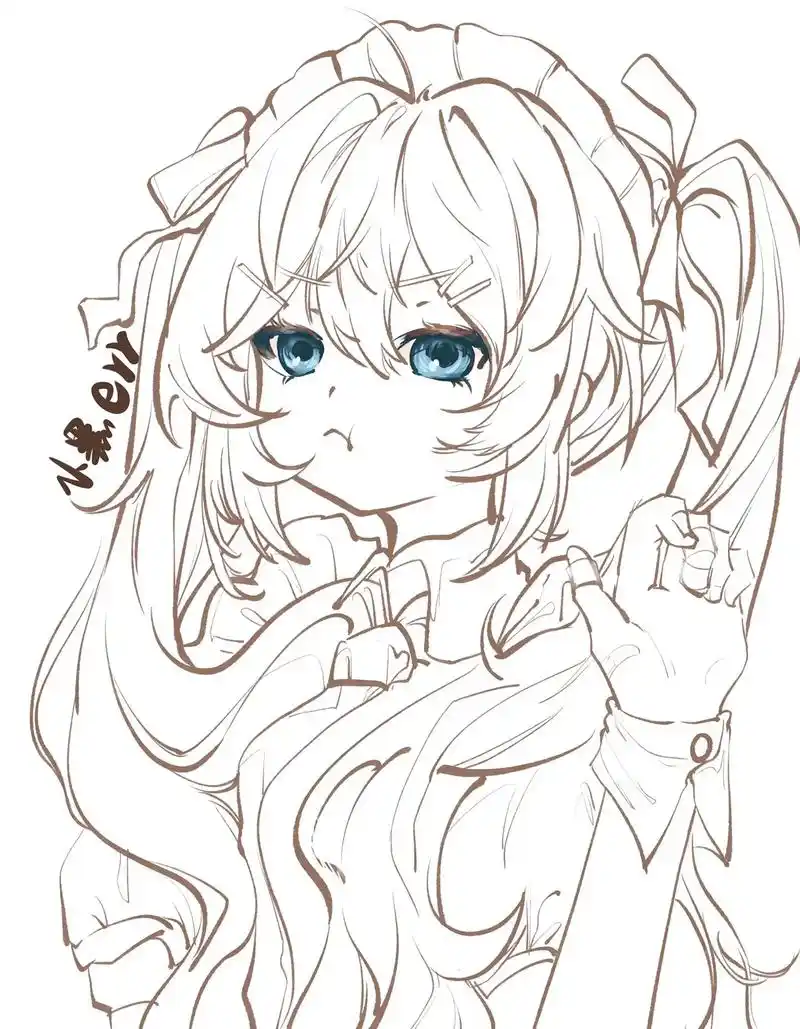 多久没见了呢?#画画 #线稿 #二次元 #流量 是临摹哦 - 抖音