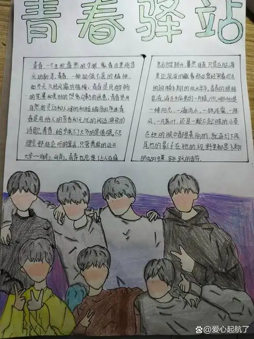 时代少年团 嘿嘿,学校让画的手抄报,吧时团画上去了,不知道有没有跑题