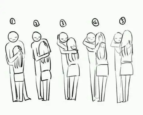 手绘各种拥抱姿势 你最喜欢哪一种