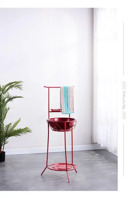 实木脸盆架简易古典中式落地毛巾置物卫生间浴室办公室洗脸盆架子 色