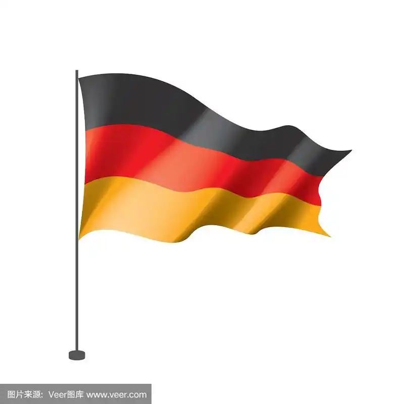 德国国旗,矢量插图