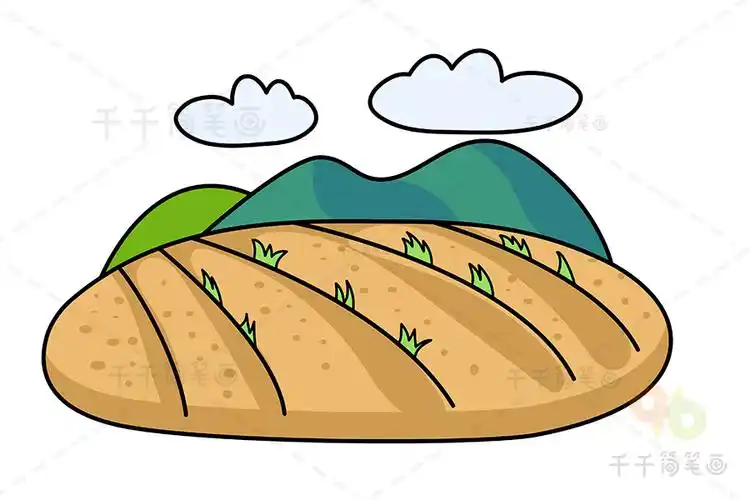 一片土地简笔画