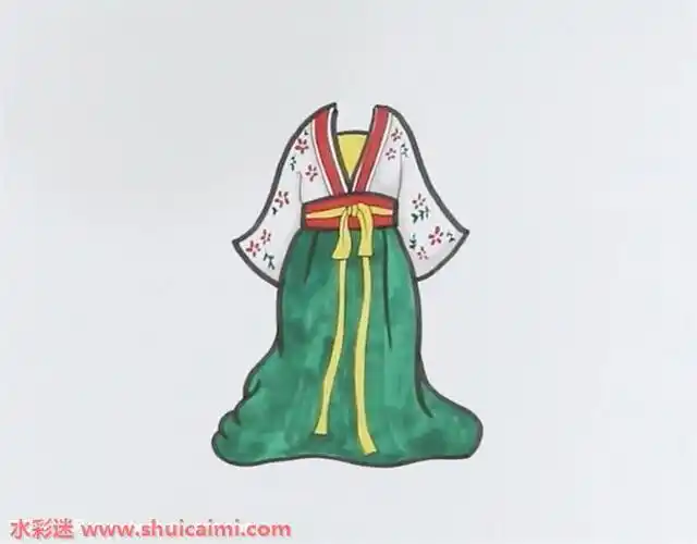 襦裙怎么画襦裙简笔画简单易画彩色齐胸襦裙怎么画齐胸襦裙简笔画简单