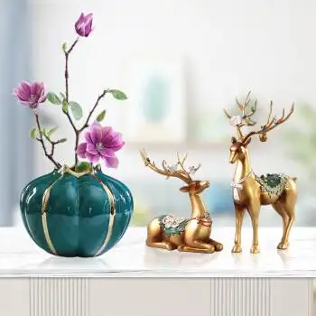 瑞家禾现代创意客厅轻奢高档酒柜电视柜玄关装饰品摆件家居饰品样板间