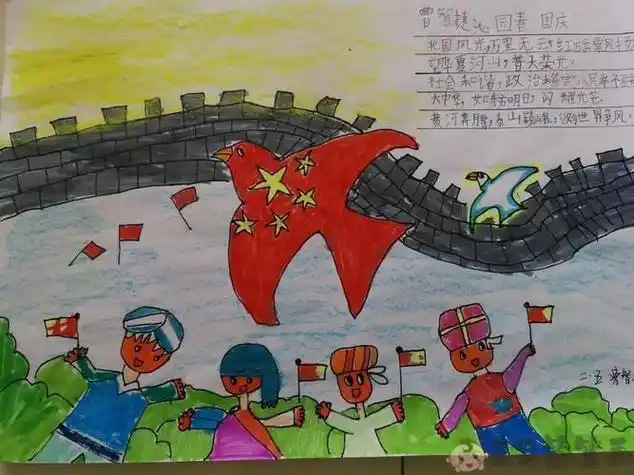 传承红色文化儿童画图片 - 毛毛简笔画传承红色基因手简笔画儿童画