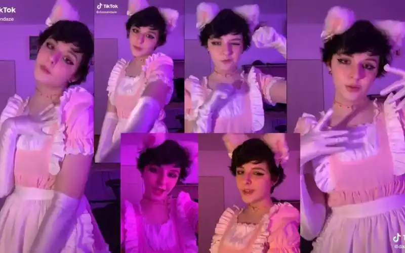 国外抖音上的猫耳女仆装女装大佬