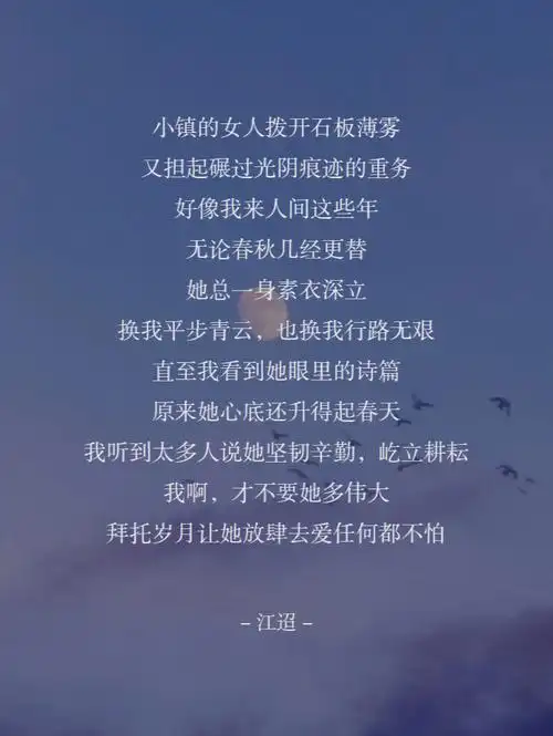 小镇的女人拨开石板薄雾又担起碾过光阴痕迹的重务好像我来人间这些年