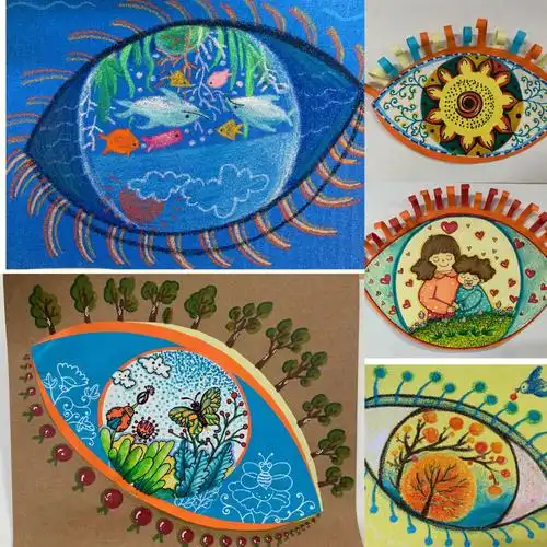 湘版一年级上册美术大眼睛教师范画