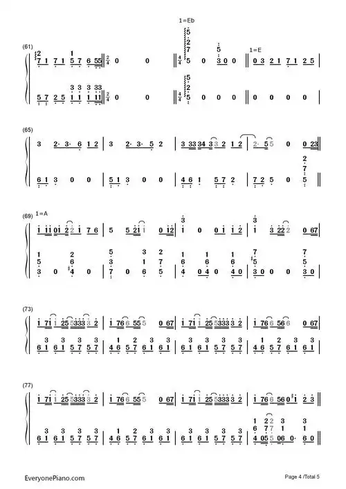 beautiful thing numbered musical notation preview 4