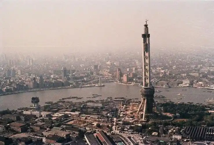 珍贵的上海90年代城市建设航拍照片记载变迁撬动回忆催人奋进