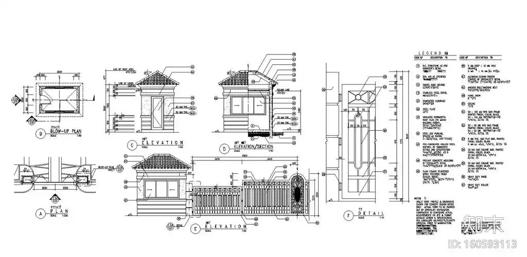 公园入口大门设计施工图46套施工图下载