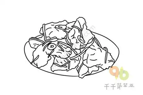 东北美食 锅包肉简笔画