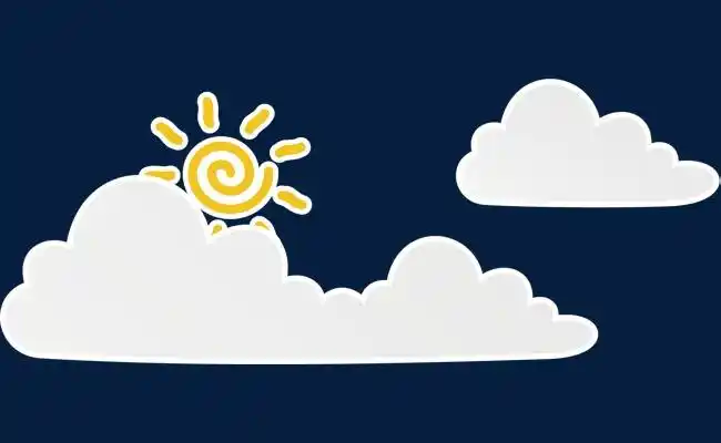 太阳卡通白云矢量图下载