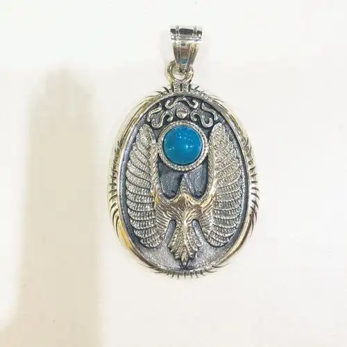 高桥吾郎雄鹰吊坠男款泰银个性松石潮款饰品s925项坠