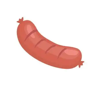 卡通风格的烧烤矢量徽章香肠香肠卡通人物切片的比萨矢量剪贴画卡通片