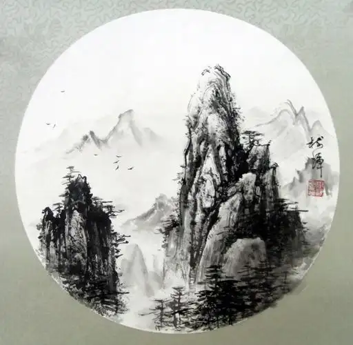 罗树辉国画作品扇面之三作者罗树辉