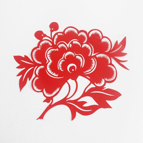 花卉牡丹剪纸 国色天香刻纸宣纸pvc不干胶贴纸双面红色势力周包邮已售