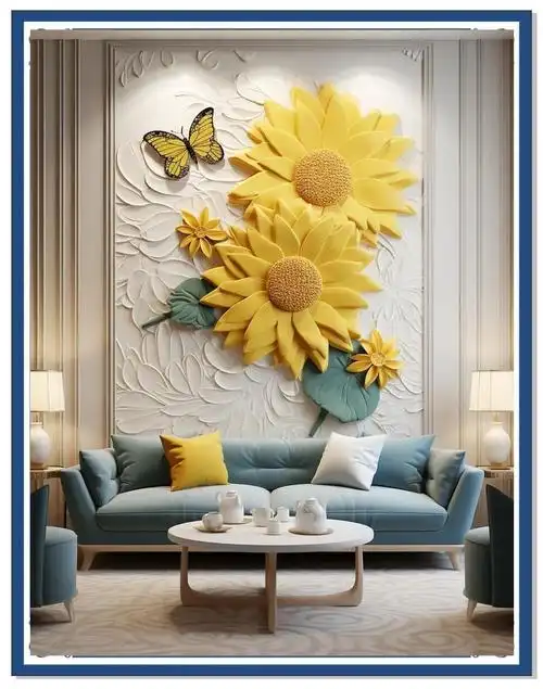 向日葵浮雕壁画:大自然的魅力