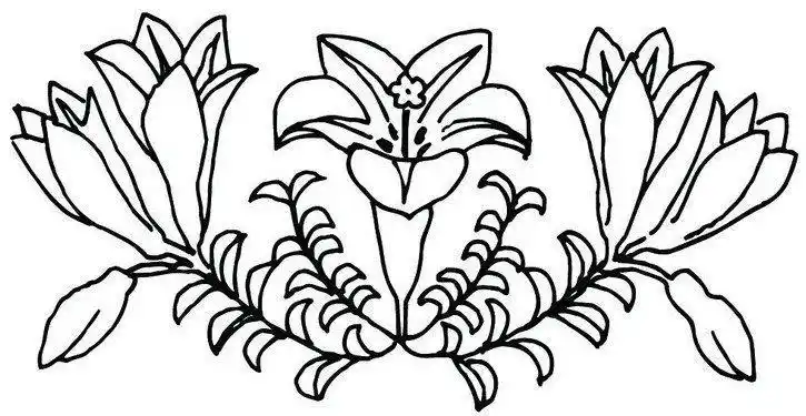 简笔画花朵对称